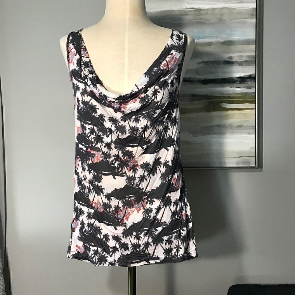 Sweet Claire Tropical Open Back Drape Tank Top